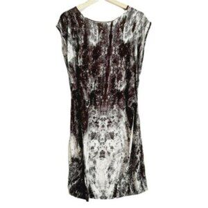 SANDWICH \ Relaxed Fit Mini Dress Watercolor Splatter Grey Sz S